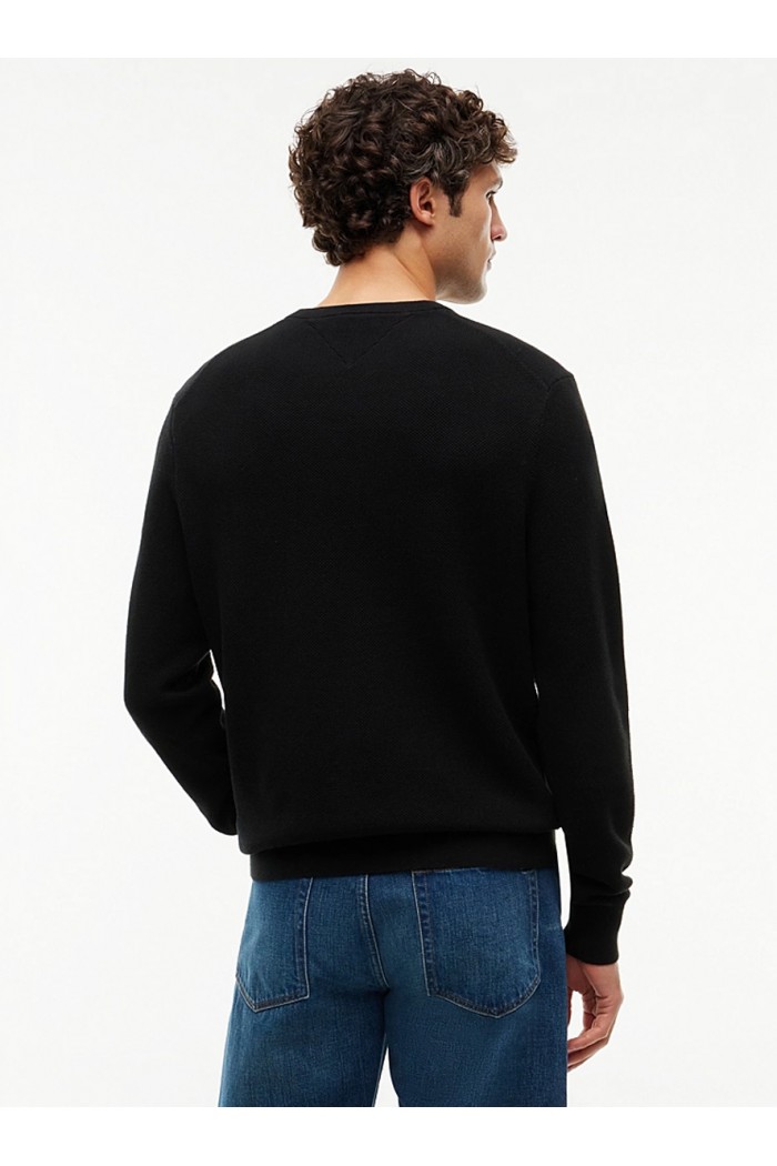 Textured Knit Crew Neck Jumper