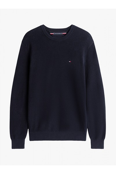 Embroidery Textured Crew Neck 