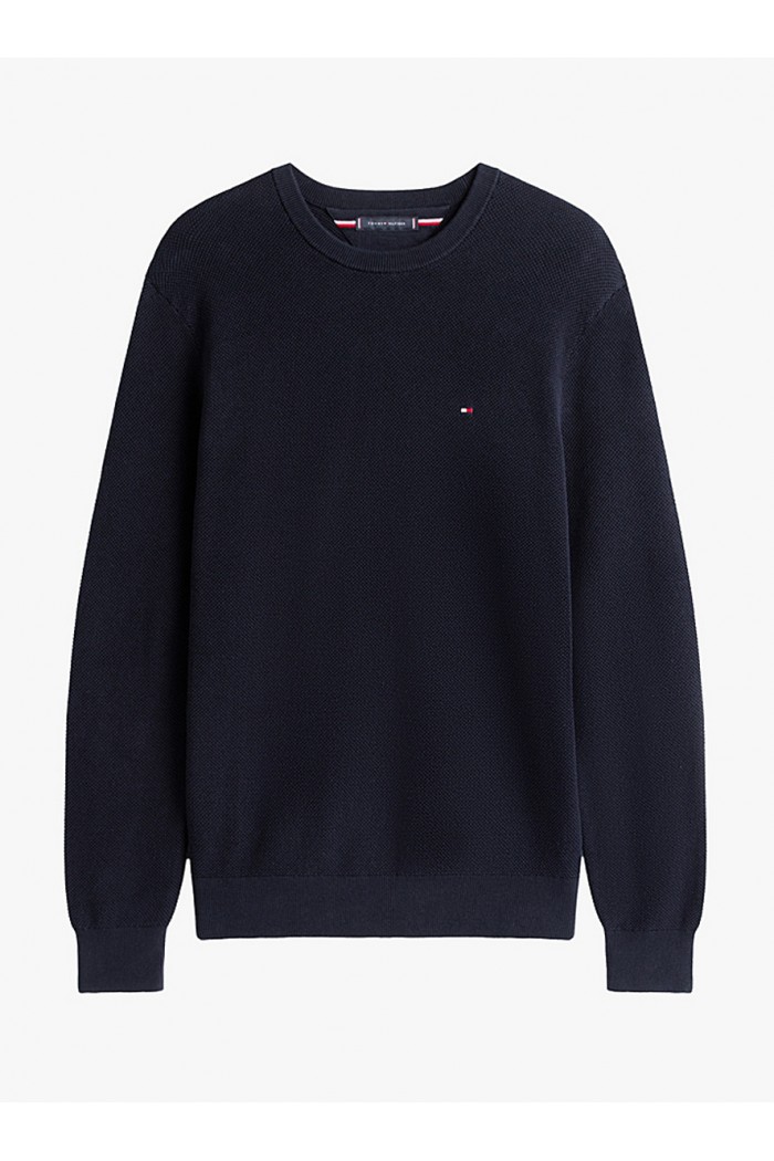 Embroidery Textured Crew Neck 