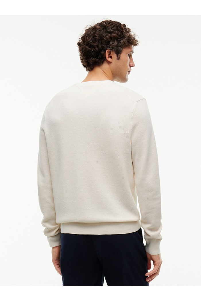 Textured Knit Crew Neck Jumper