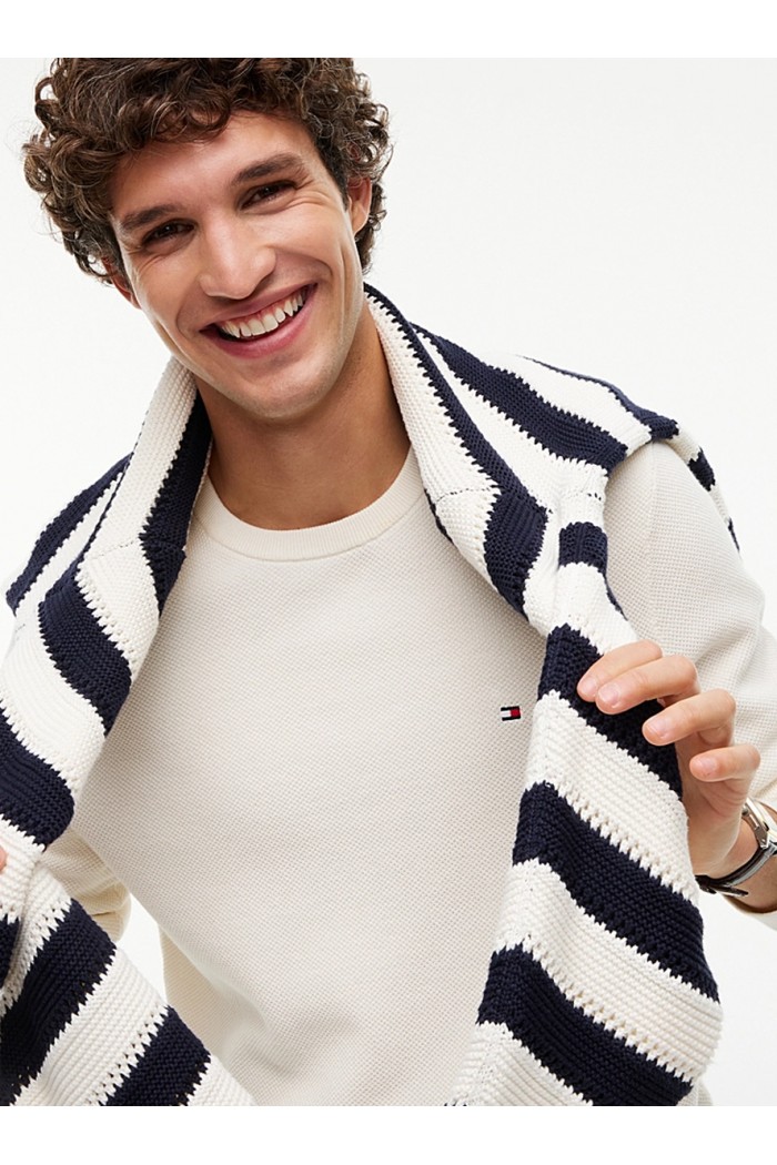 Textured Knit Crew Neck Jumper