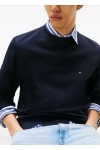 Flag Embroidery Terry Crew Neck Sweatshirt