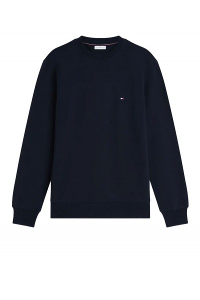 Flag Embroidery Terry Crew Neck Sweatshirt