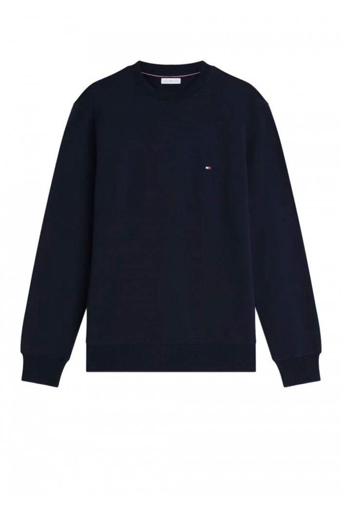 Flag Embroidery Terry Crew Neck Sweatshirt