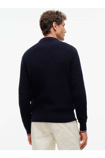 Tipped Cuff Crew Neck Jumper