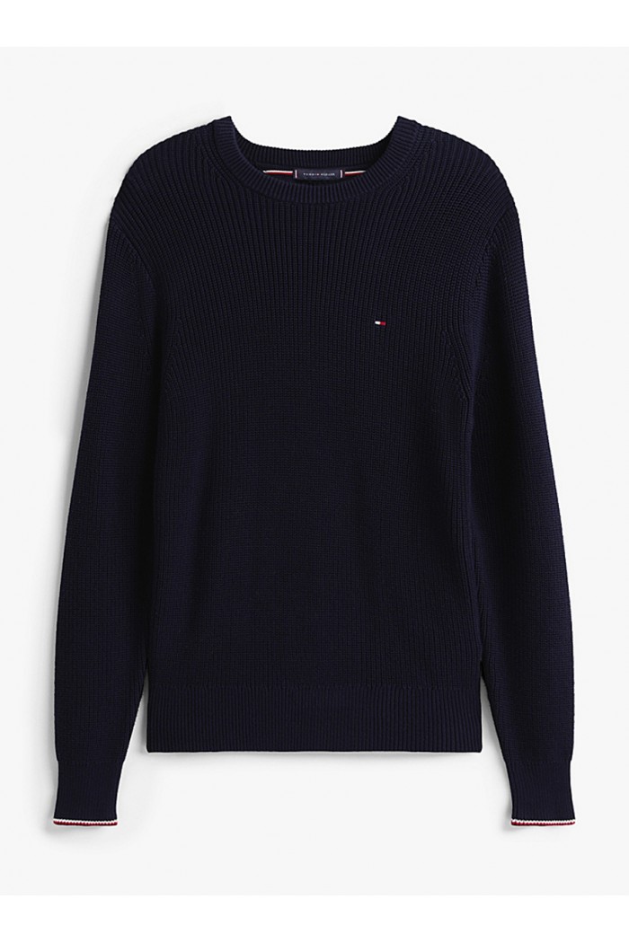 Tipped Cuff Crew Neck Jumper