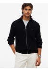 Tipped Cuff Ribbed Zip-Thru Jumper