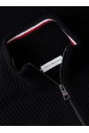 Tipped Cuff Ribbed Zip-Thru Jumper