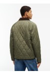 Corduroy Trim Quilted Jacket Green Corduroy Trim Quilted Jacket Green