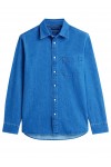 Regular Fit Flag Embroidery Denim Shirt