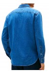 Regular Fit Flag Embroidery Denim Shirt