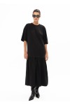 BLACK MIDI COTTON DRESS