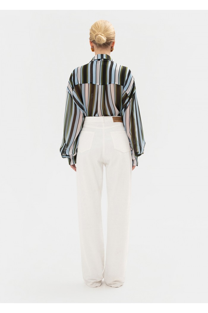 BLUE STRIPED OS SHIRT