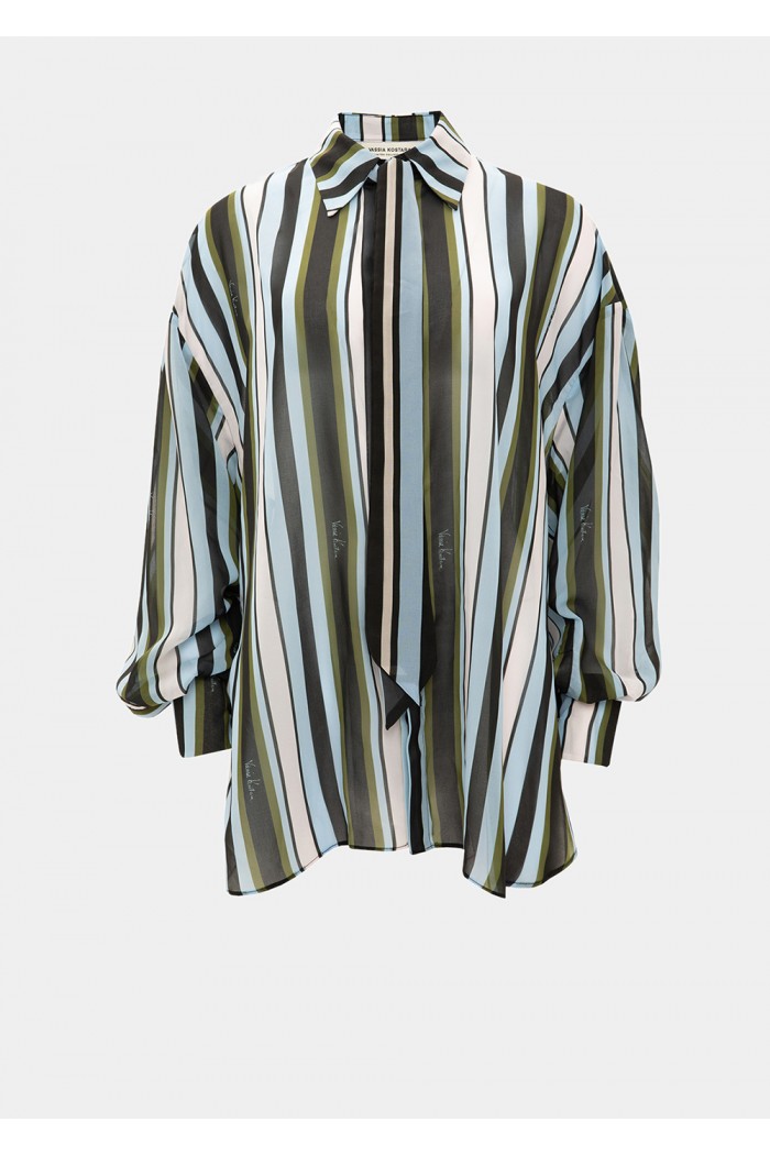 BLUE STRIPED OS SHIRT