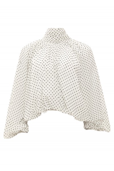 WHITE POLKA BLOUSE