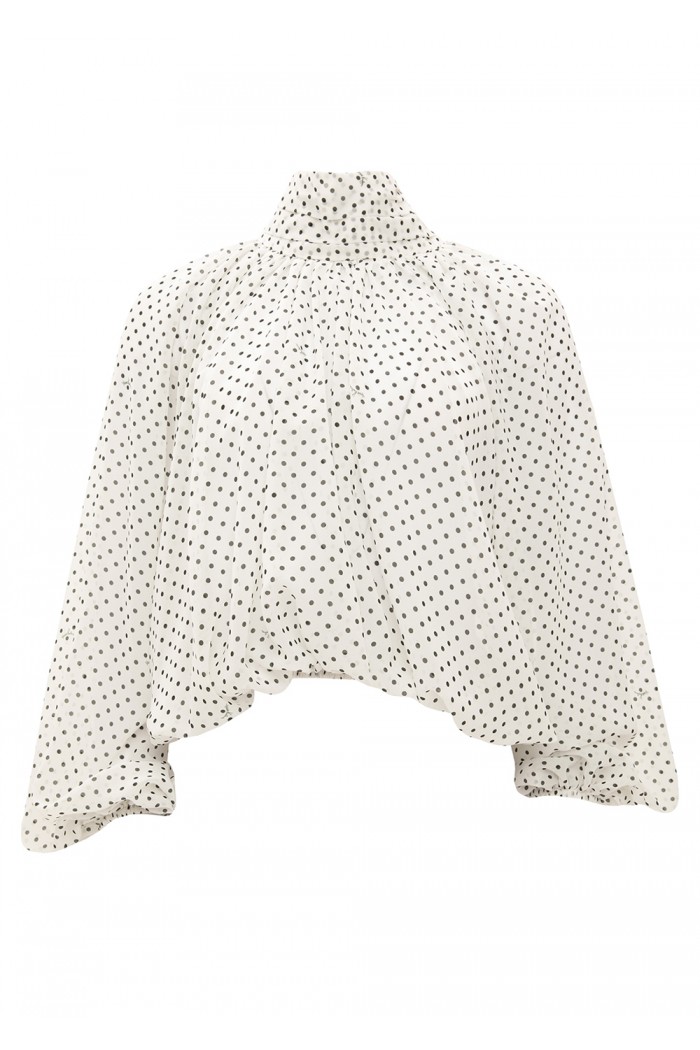 WHITE POLKA BLOUSE