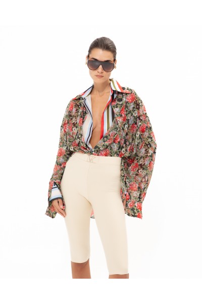 RED FLORAL OS SHIRT RED FLORAL OS SHIRT