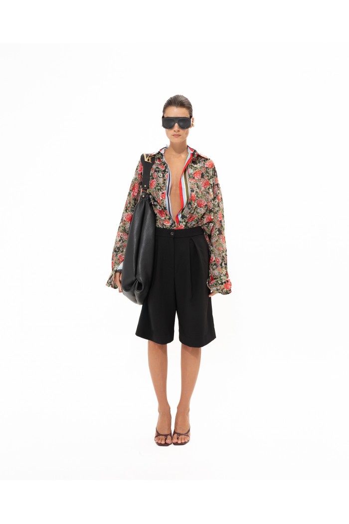 RED FLORAL OS SHIRT