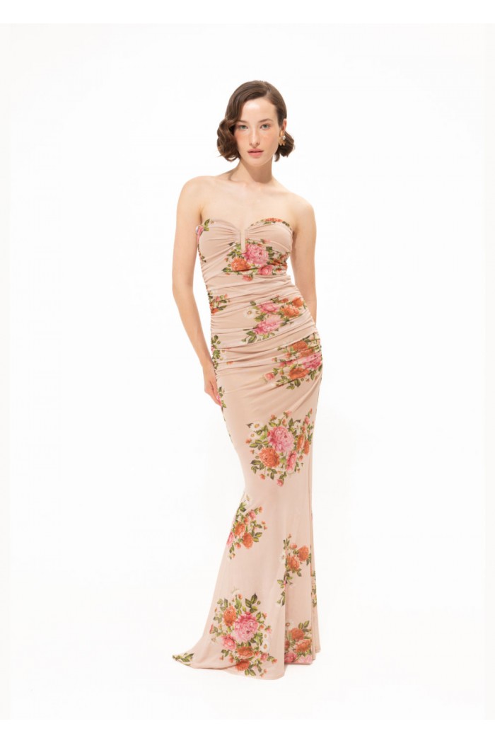 Pink Romance Strapless Mesh Dress