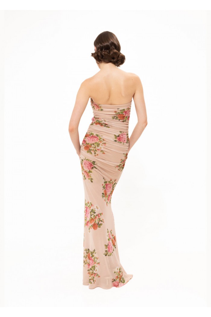 Pink Romance Strapless Mesh Dress