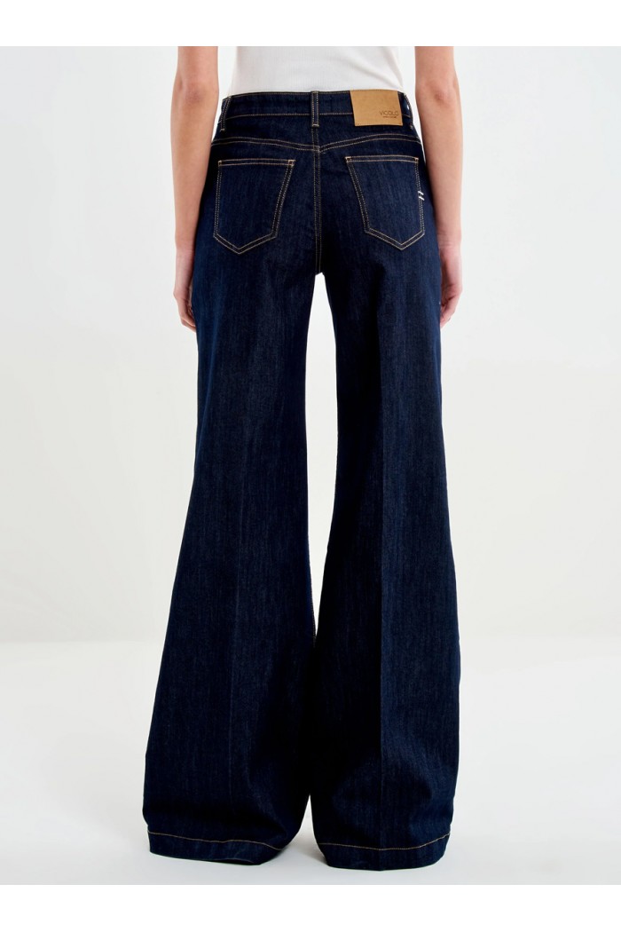 Elena Wide Leg Denim Rinse Jeans
