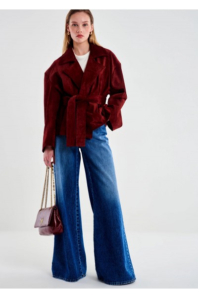 Genuine Leather Kimono Jacket