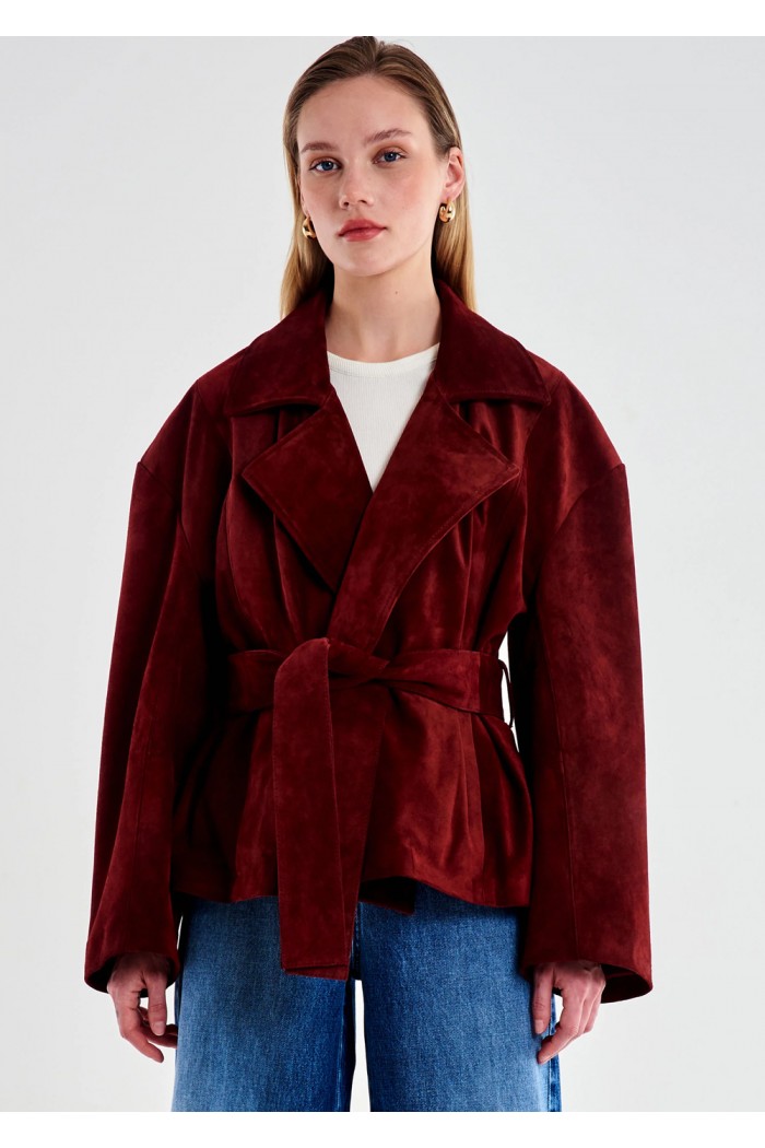 Genuine Leather Kimono Jacket