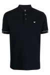 JERSEY POLO WITH JAQUARD LOGO BLUE