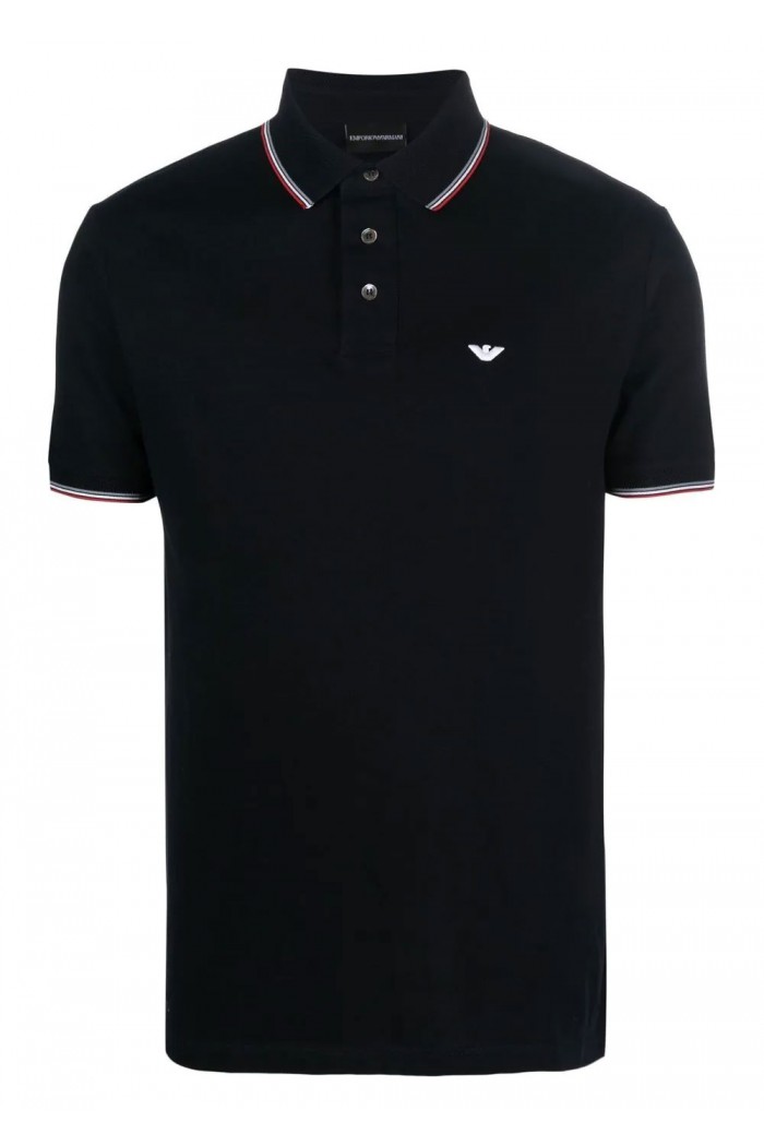 PIQUE POLO SHIRT WITH EMBROIDERED LOGO BLUE
