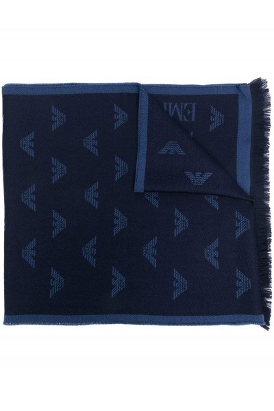 EMBROIDERED LOGO WOOL SCARF