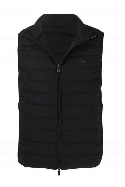 QUILTED NYLON GILET BLACK