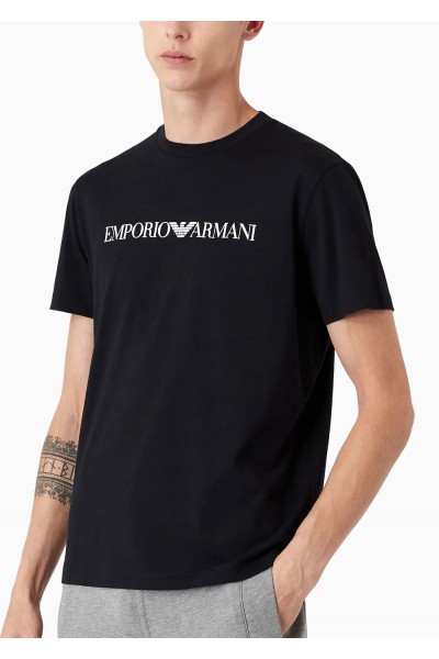 JERSEY T-SHIRT WITH LOGO PRINT NAVY BLUE JERSEY T-SHIRT WITH LOGO PRINT NAVY BLUE