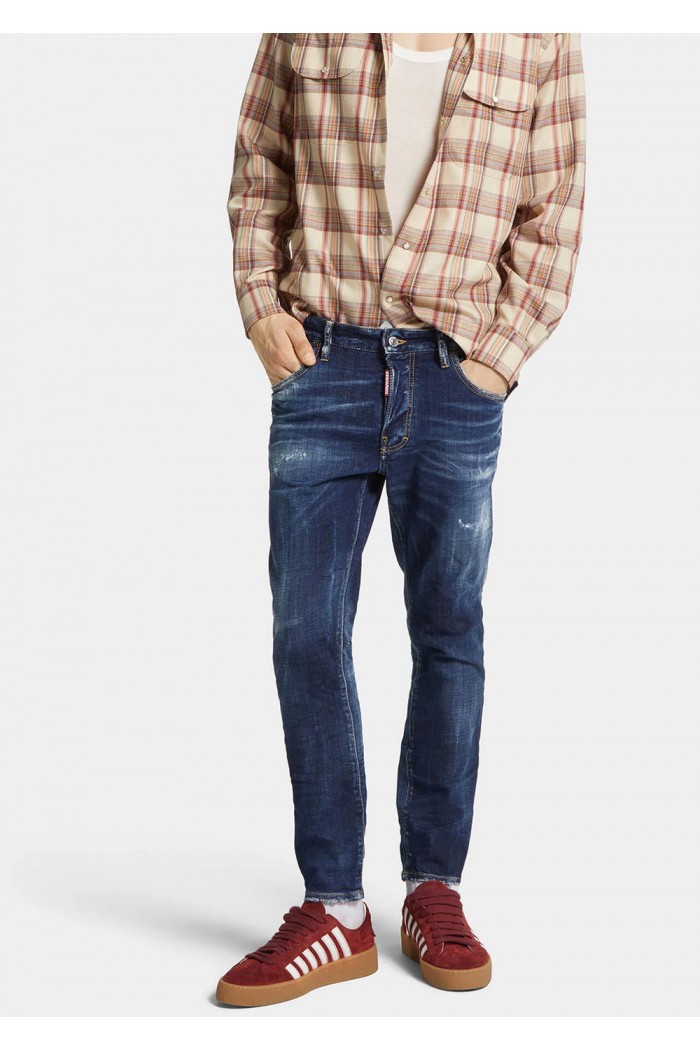 Dark Blue Wash Skater Jeans
