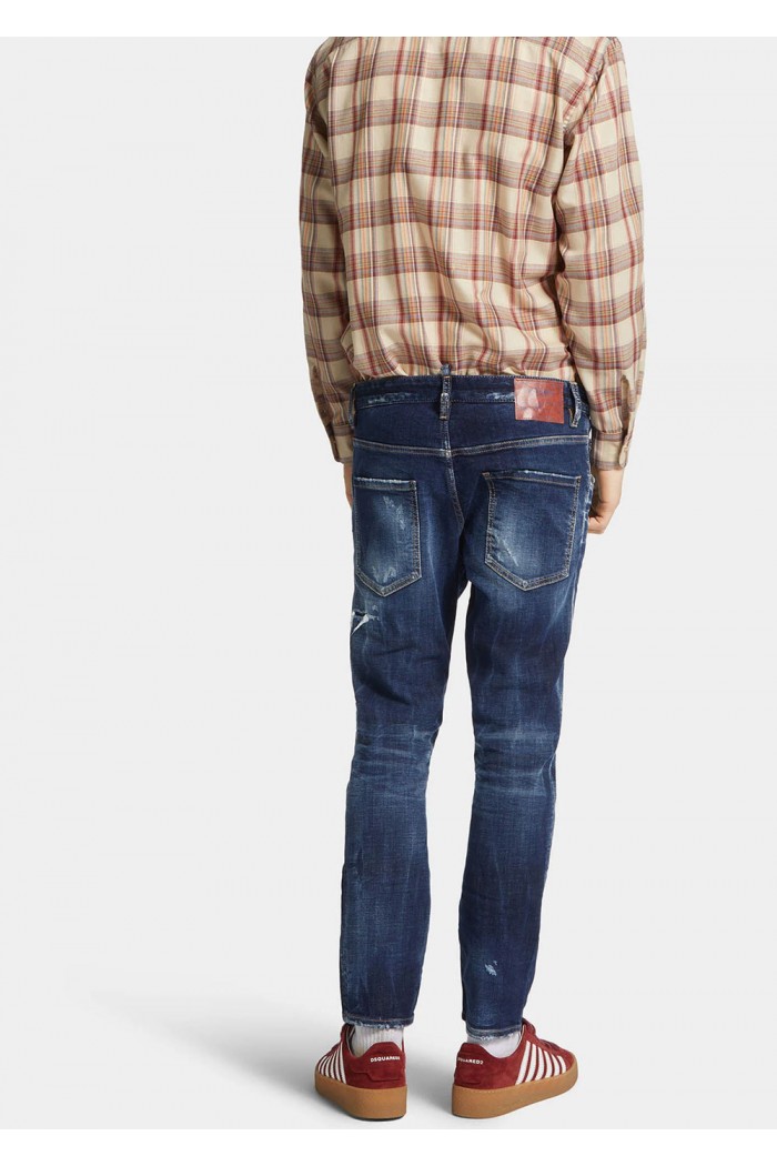 Dark Blue Wash Skater Jeans