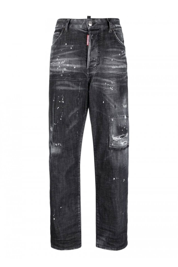 DISTRESSED BLACK WASHED BOSTON JEANS