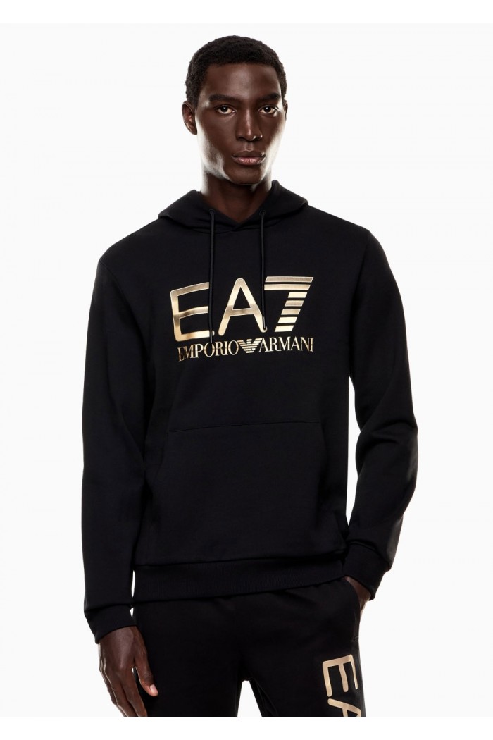 hooded sweatshirt with oversized logo