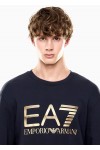 Stretch-cotton crew-neck sweatshirt with oversized logo