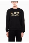 Stretch-cotton crew-neck sweatshirt with oversized logo
