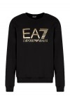 Stretch-cotton crew-neck sweatshirt with oversized logo