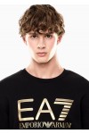 Stretch-cotton crew-neck sweatshirt with oversized logo