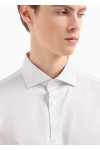 Cotton shirt with all-over logo print