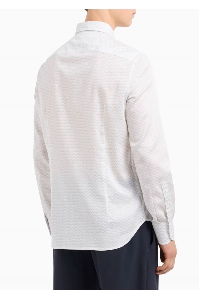 Cotton shirt with all-over logo print