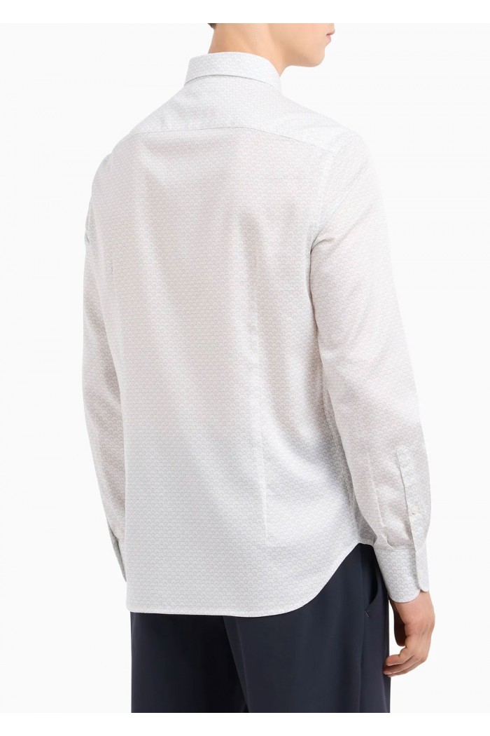 Cotton shirt with all-over logo print
