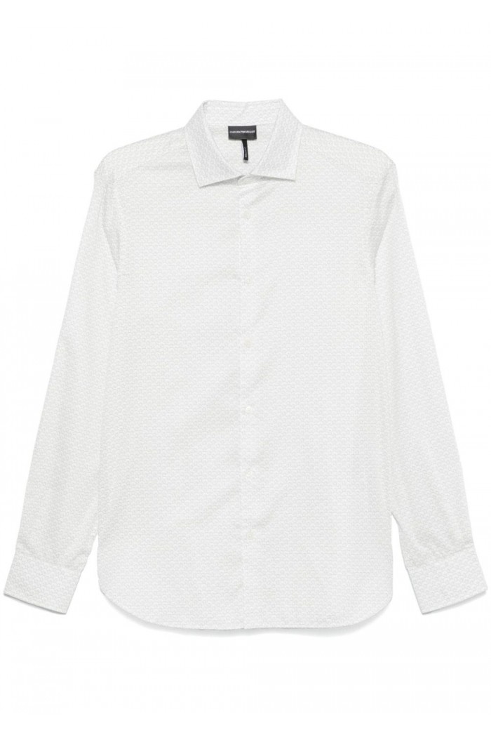 Cotton shirt with all-over logo print