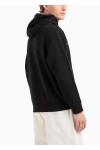 Hooded jersey sweatshirt with embossed domed logo