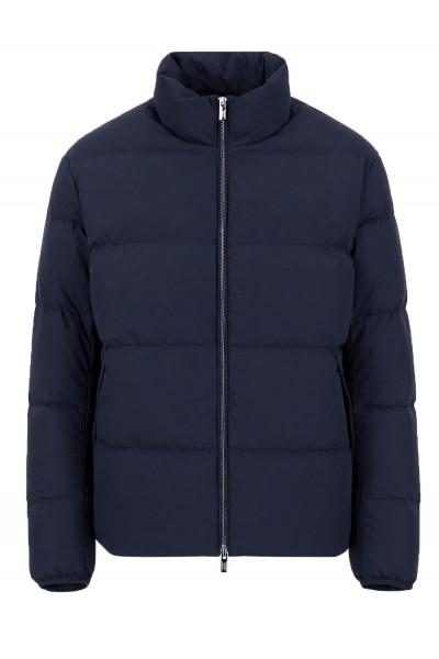 Quilted nylon, full-zip puffer jacket