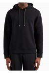 Hooded sweatshirt with micro logo patch