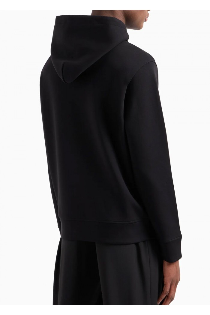 Hooded sweatshirt with micro logo patch