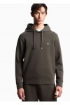 Hooded sweatshirt with micro logo patch