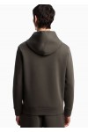 Hooded sweatshirt with micro logo patch